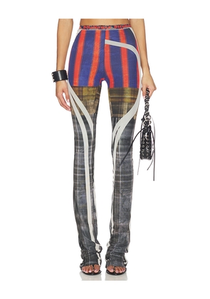 Ottolinger Mesh Pant in Racing Plaid in Black,Red. Size L. Also in M, XL.