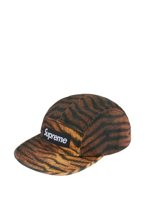 Supreme tiger-print camp cap - Brown