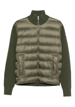 Moncler quilted-panel zip cardigan - Green