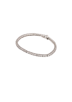 The M Jewelers NY The Pave Tennis Bracelet in Metallic Silver.