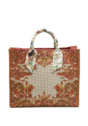 Carolina Herrera Vintage floral-embroidery tote bag - Neutrals