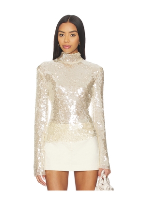 Monse Sequin Mesh Top in Nude. Size L. Also in M.