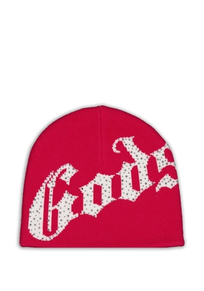 GODSPEED logo studded beanie - Red