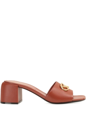 Sergio Rossi 55mm Surge leather mules - Brown