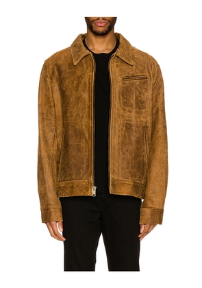 Schott Duke Unlined Rough Suede Jacket in Brown. Size L. Also in M, XXL.