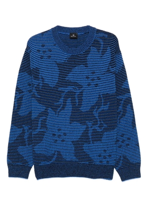 PS Paul Smith striped floral-pattern sweater - Blue