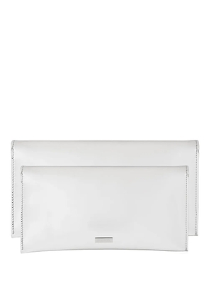 Aquazzura metallic-leather clutch bag - Grey