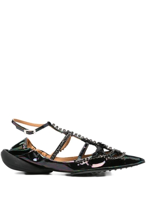 13 09 SR Tootsy crystal-embellished pointed-toe ballet flats - Blue