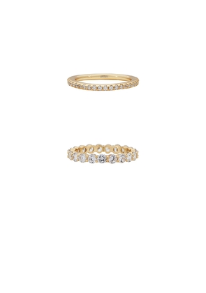 SHASHI Vroom Ring Set in Metallic Gold. Size 6. Also in 5, 7, 8.