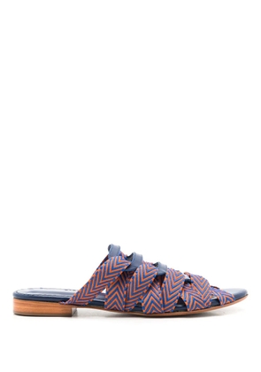 Sarah Chofakian Mia striped sandals - Blue