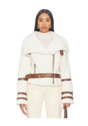 Tularosa Bailey Moto Jacket in Ivory. Size L. Also in M, S, XL, XS, XXS.