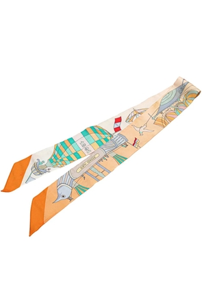 Hermès Pre-Owned 20th Century Les Folies Du Ciel Silk Twilly Scarf scarves - Orange