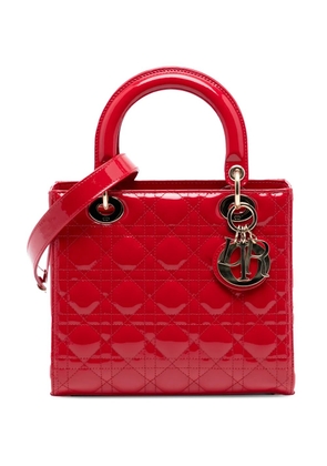 Christian Dior Pre-Owned 2017 Medium Patent Cannage Lady Dior satchel - Red