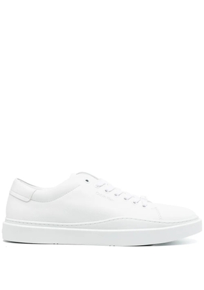 Calvin Klein logo-debossed textured sneakers - White