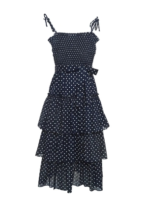 Tory Burch 2023 tiered polka-dot midi dress - Blue