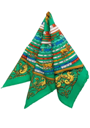 Hermès Pre-Owned 2000-2020 Astrologie Dies et Hore Silk handkerchief - Green