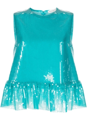 Nina Ricci sequin-embellished sleeveless top - Blue