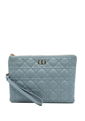 Christian Dior Pre-Owned 2023 Medium Calfskin Cannage Caro Daily Pouch clutch bag - Blue