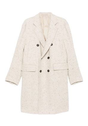 Eleventy herringbone double-breasted coat - Neutrals
