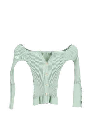 Jacquemus Pre-Owned Tordu ribbedt cardigan - Green