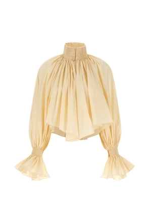KHAITE Durer high-neck blouse - Neutrals