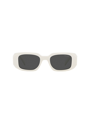 Prada Scultoreo Narrow Sunglasses in White.