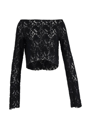 Maison Martin Margiela Pre-Owned boat-neck lace crop top - Black