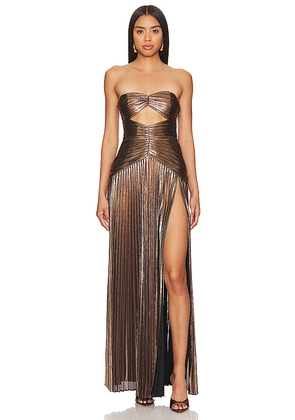 retrofete Mallory Dress in Metallic Bronze. Size L. Also in M, S.