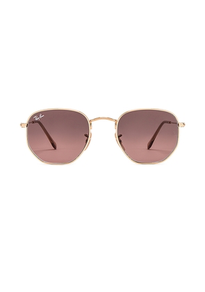 Ray-Ban Hexagonal Flat in Metallic Gold.