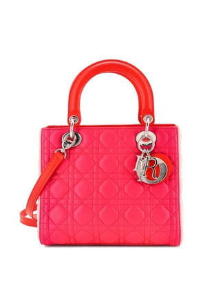 Christian Dior Pre-Owned Tricolor Lady Dior Bag Cannage Quilt Lambskin Medium satchel - Pink