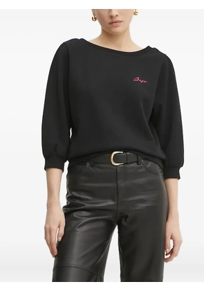 BOSS logo-embroidered sweatshirt - Black