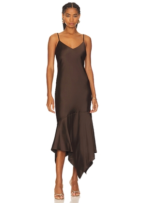 Steve Madden Lucille Slip Dress in Chocolate. Size L. Also in M, S, XL, XS.