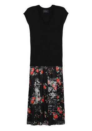 Simone Rocha V-neck sleeveless midi dress - Black