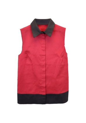 Jil Sander Pre-Owned colorblock sleeveless buttoned blouse - Red