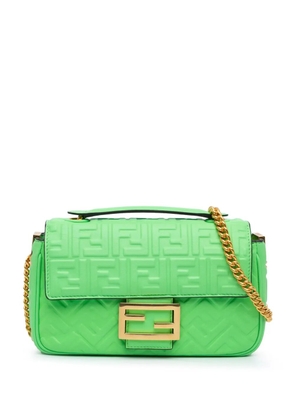 Fendi Pre-Owned 2010-2024 Zucca Embossed Leather Chain Midi Baguette shoulder bag - Green