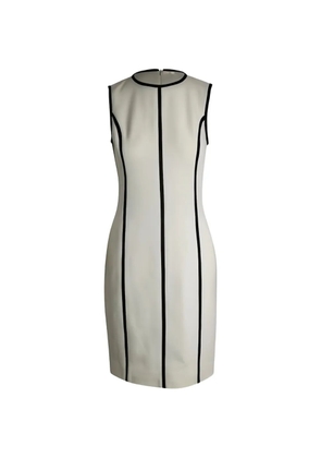 Michael Kors Vintage leather trim midi dress - Neutrals