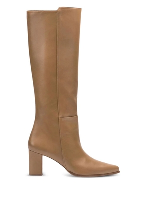 Flattered Tess leather zip-detail knee-high boots - Neutrals
