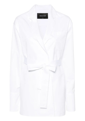 Fabiana Filippi wrap-design cotton shirt jacket - White
