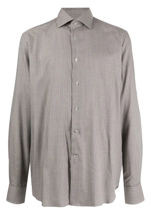 Corneliani houndstooth-pattern long-sleeve shirt - Brown