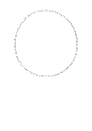 The M Jewelers NY Full Iced Out Necklace in Metallic Silver.