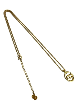 Christian Dior Pre-Owned 1990-2010 Gold Plated CD Logo Pendant Necklace costume necklace