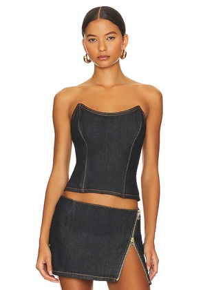 retrofete Allie Top in Denim-Dark. Size S. Also in XS.