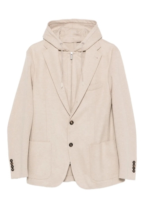 Eleventy hooded single-breasted blazer - Neutrals