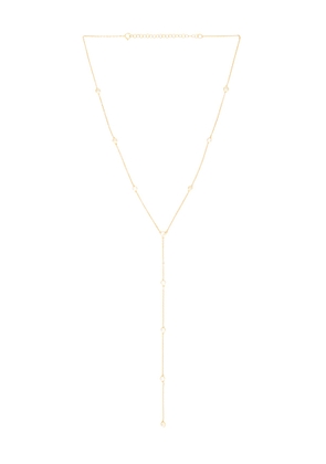 SHASHI Emily Diamond Lariat in Metallic Gold.