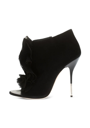 Giuseppe Zanotti Vintage 2024 135mm ruffle suede booties - Black