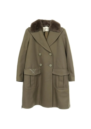 Fendi Pre-Owned 2010s contrast-stitching coat - Green