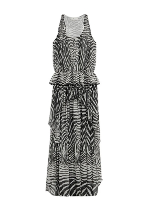 Blumarine zebra-print asymmetric dress - White