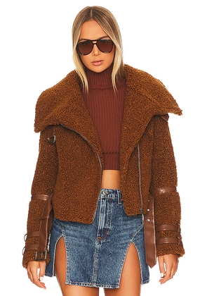 Tularosa Bailey Moto Jacket in Brown. Size L. Also in M, S, XL, XS, XXS.