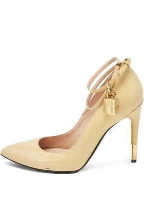 Tom Ford Vintage 100mm patent-leather lock pumps - Neutrals