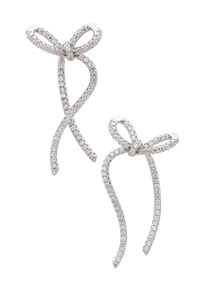 SHASHI Caroline Earrings in Metallic Silver.